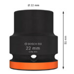 ⁦لقمة تصادميه 3/4 بوصه 22 مم BOSCH PRO Impact Socket 3/4" 22mm Standard⁩ - الصورة ⁦2⁩