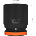 ⁦لقمة تصادميه 3/4 بوصه 32 مم BOSCH PRO Impact Socket 3/4" 32mm Standard⁩ - الصورة ⁦3⁩