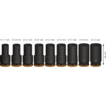 مجموعه من اللقم التصادميه 3/4 بوصه 9 قطع من 32-17 مم عميقه BOSCH Set of PRO Impact Sockets 3/4" 9 Pcs "17-32"mm Deep
