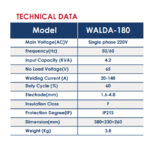 ⁦ماكينة لحام إنفيرتور ديجيتال 140 أمبير شنطه اي بي تي 220 فولت  مشتملات APT Walda 180⁩ - الصورة ⁦2⁩
