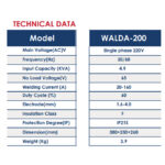 ⁦ماكينة لحام إنفيرتور 160 أمبير ديجيتال شنطه اي بي تي 220 فولت  مشتملات APT Walda 200⁩ - الصورة ⁦3⁩