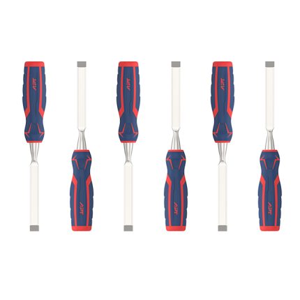 طقم ازميل صلب يد بلاستيك كروم فانديوم اي بي تي 6 قطع APT AH011024-6Pcs