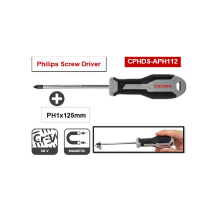 مفك صليبة كراون  PH 1 ×125mm موديل CROWN CPHDS-APH112