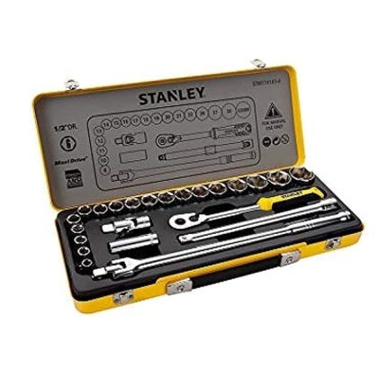 طقم لقم رباط  مسدسة 24قطع -1/2بوصه  .Cr.V. 10-32mm شنطة معدن ستانلي STANLEY STMT74-183-8