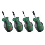 طقم مفكات 4 قطع صغير بوش  BOSCH Stubby Screwdriver Set 4-Piece