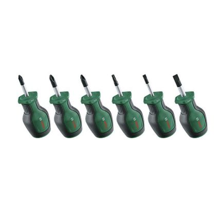 طقم مفكات 6 قطع صغير بوش ( متاح قريبا )  BOSCH Stubby Screwdriver Set 6-Piece