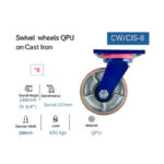 ⁦عجلة متحركة شاسية احمال على بكرة زهر 8 بوصة APT CW/CIS-8⁩ - الصورة ⁦2⁩