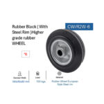 ⁦بكرة كاوتش اسود 6 بوصة APT CW/R2W-6⁩ - الصورة ⁦2⁩