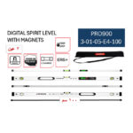⁦ميزان مياه 3 عين 100 سم ديجيتال مغناطيسى + شنطه قماش برو موديل   PRO PRO900 3-01-05-E4-100⁩ - الصورة ⁦2⁩