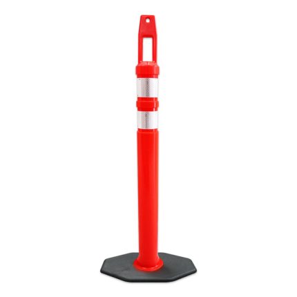 عمود تحذير دائري بقطر 63×100 سم مع عاكس مزدوج تركي Circular Warning Pole with Double Reflective