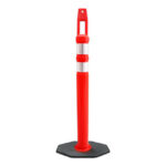 عمود تحذير دائري بقطر 63×100 سم مع عاكس مزدوج تركي Circular Warning Pole with Double Reflective