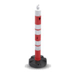 عمود تحذير دائري بقطر 110 × 120 سم مع عاكس تركي  Circular Warning Pole