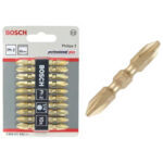 باكت سنون مفكات 10 قطع 2PH تيتانيوم 65 مم بوش Screw driver Bits double ended PH2 Tin 65mm 10
