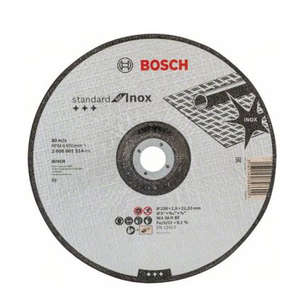 حجر قطعية بسكوتة بومبيه 9 بوصه ستانلس 1.9 مم صيني بوش  BOSCH  Inox Cutting Disc (230X1.9) china pompiii