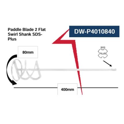 ريشة مبططة×2 خلاط بويات اي بي تي 80×400 كعب APT  SDS-PLUS  DW-P4010840