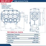 ⁦طلمبة غسيل اي بي تي ضغط عالى 150 بار 15 لتر / دقيقة - وش نحاس APT DW-HP151⁩ - الصورة ⁦2⁩