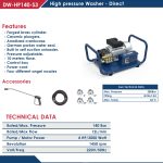 ⁦مجموعة غسيل اي بي تي 140 بار 4 حصان 220 فولت  مباشر مسدس بدون زناد  APT DW-HP140-S3⁩ - الصورة ⁦2⁩