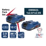 عدد 2 بطاريه 20فولت موديل DW0022-1x2.0/1x2.0S ماركة اي بي تي APT
