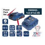 بطارية 20 فولت 2امبير +شاحن 20 فولت 2امبير موديل DW0052-1*2/1*2.0S ماركة اي بي تي APT