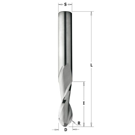 بنطة حلزونية قطع لأعلى برأس دائري HWM Z2 S=8 D=8x32x80 R=4 RH