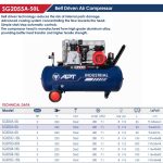 Air Compressor APT Copper Capacity 50 L 2 HP Belt-Driven Made in China 220 V Model APT-SG2055 A - 50 L-2 HP - Image 2