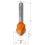 CMT Orange Tools Drill Bit Drilling Groove V Angled 90° HW S=8 D=18X7, 4X60